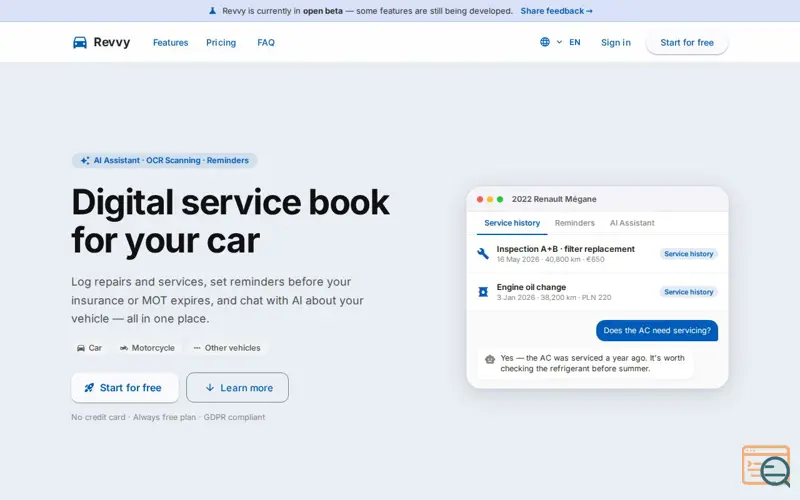 Screenshot of Revvy