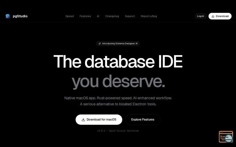 Screenshot of pgStudio — AI PostgreSQL Client macOS