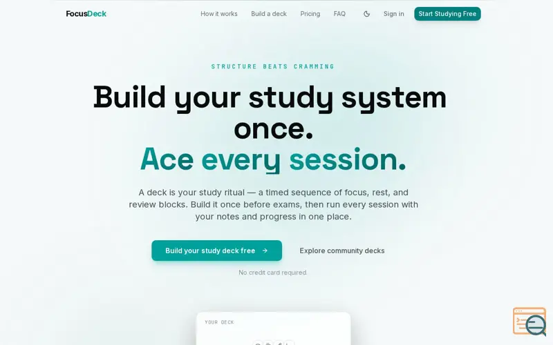 Screenshot of FocusDeck