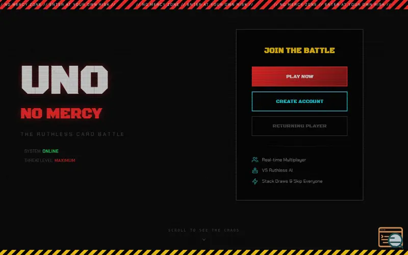 Screenshot of UNO No Mercy Game