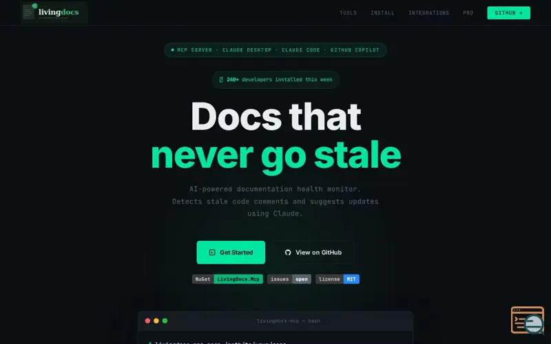 Screenshot of LivingDocs