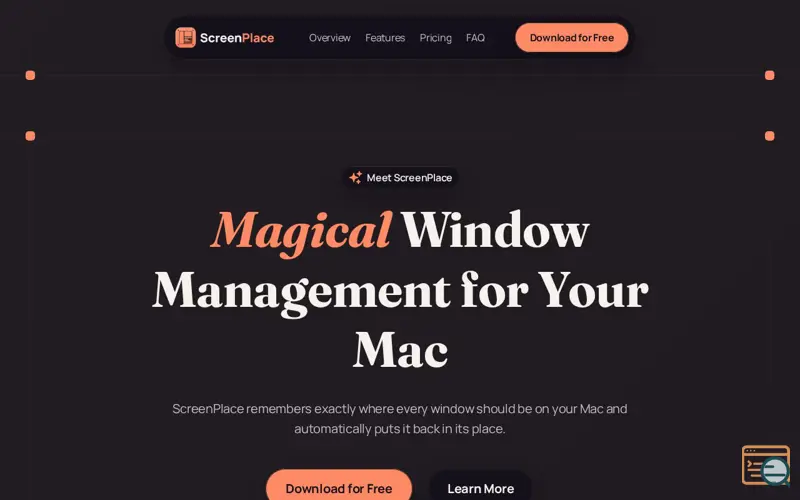 Screenshot of ScreenPlace, a launch using HEY Email