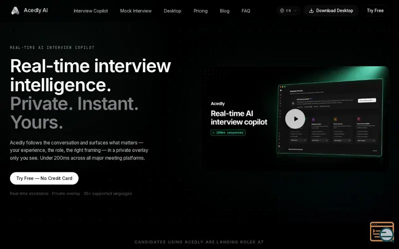 Screenshot of Acedly AI
