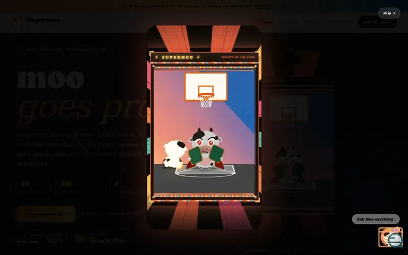 Screenshot of SuperMoo: Sit less, moo more!