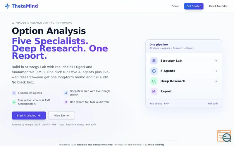 Screenshot of ThetaMind