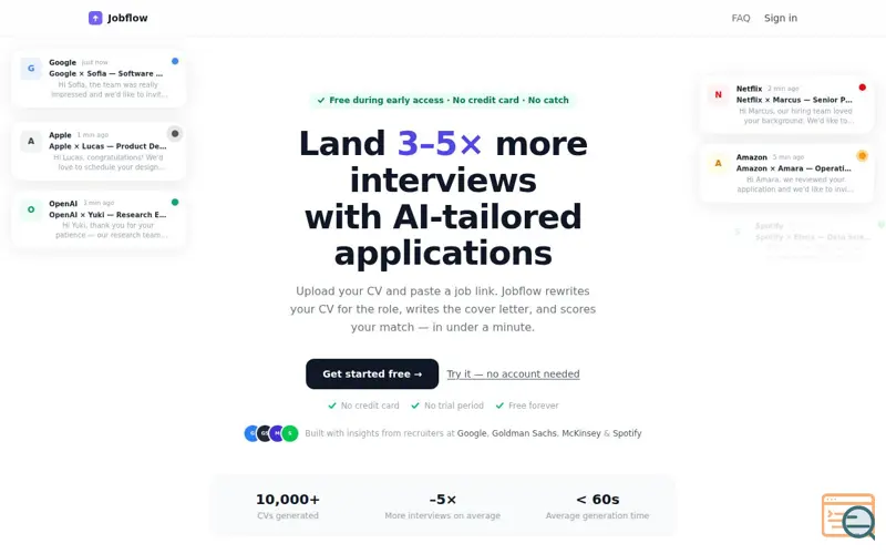 Screenshot of Jobflow