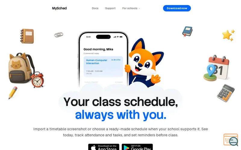 Screenshot of MySched