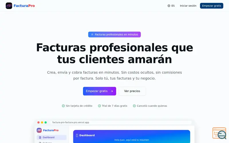 Screenshot of FacturaPro