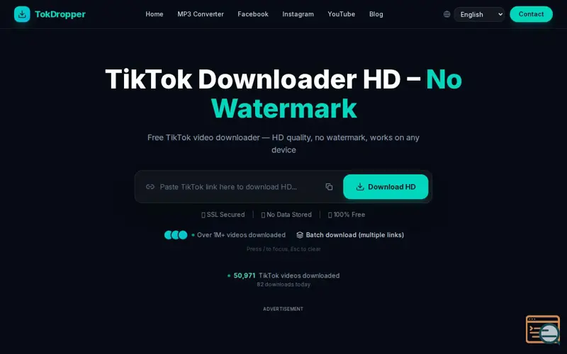 Screenshot of TokDropper