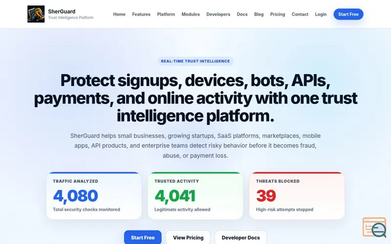 Screenshot of SherGuard