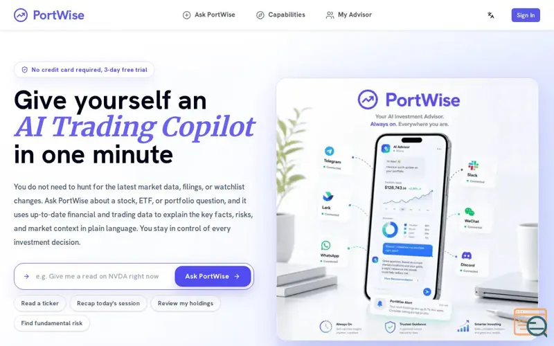 Screenshot of PortWise