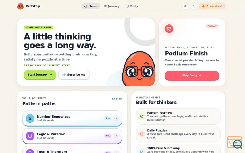 Screenshot of Witstep