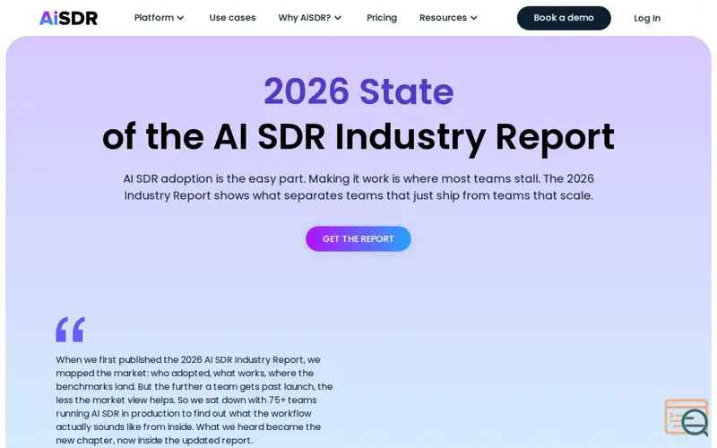 Screenshot of State of AI SDR Industry 2026, a launch using NitroPack