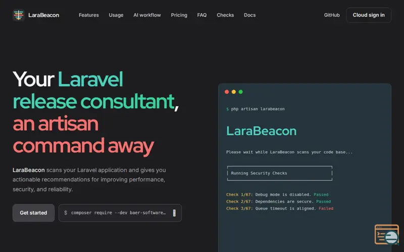 Screenshot of LaraBeacon
