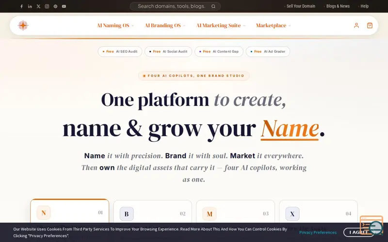 Screenshot of BrandBrahma.com
