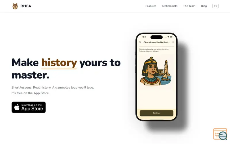 Screenshot of Rhea - Learn History