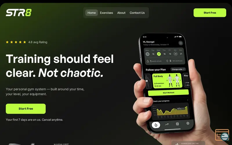 Screenshot of STR8 Gym App