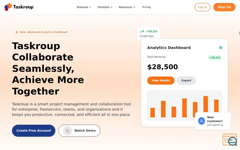 Screenshot of Taskroup