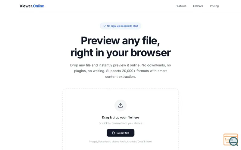 Screenshot of Viewer.Online — Preview Any File