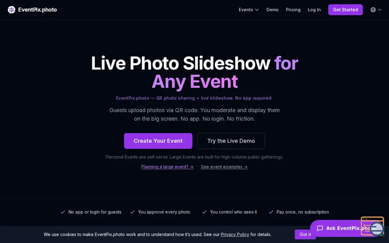 Screenshot of EventPix.photo