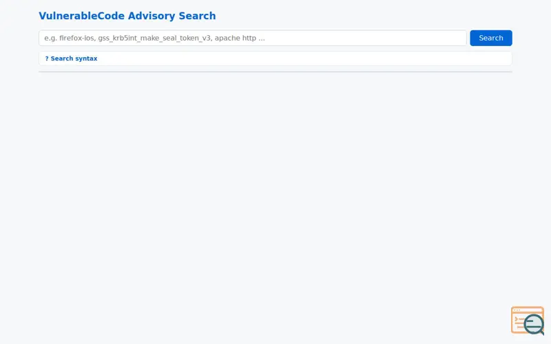 Screenshot of Advisory-search