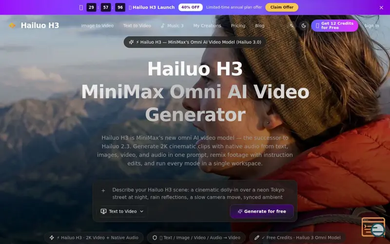 Screenshot of Hailuo H3