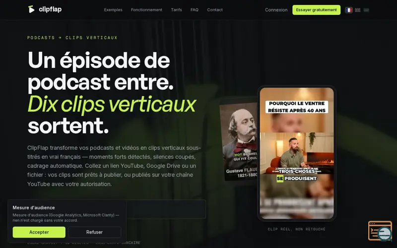 Screenshot of ClipFlap