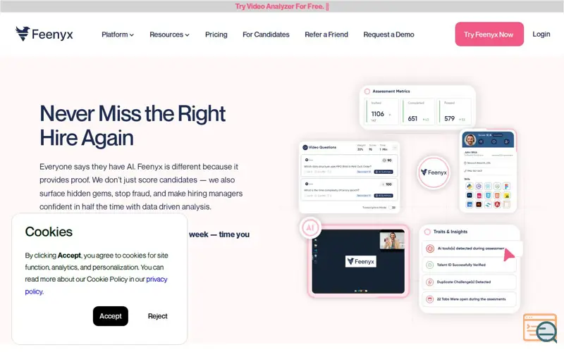 Screenshot of Feenyx Ai 