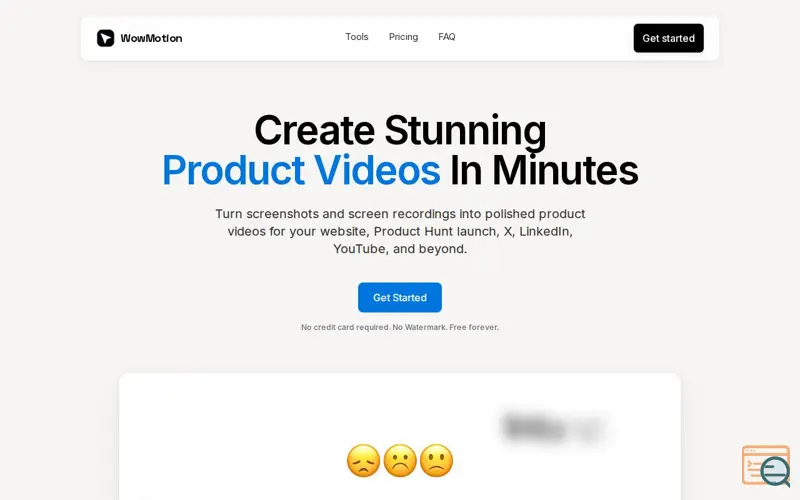 Screenshot of WowMotion