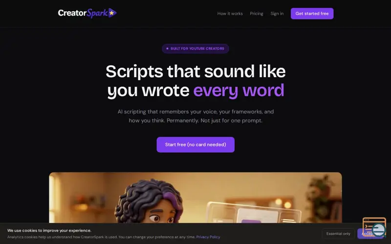 Screenshot of CreatorSpark