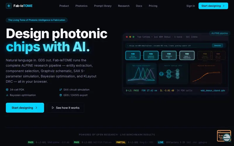 Screenshot of Text To Agentic Photonics Chip Design
