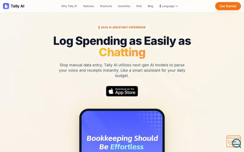 Screenshot of Tally AI