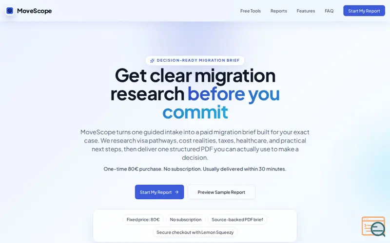 Screenshot of MoveScope