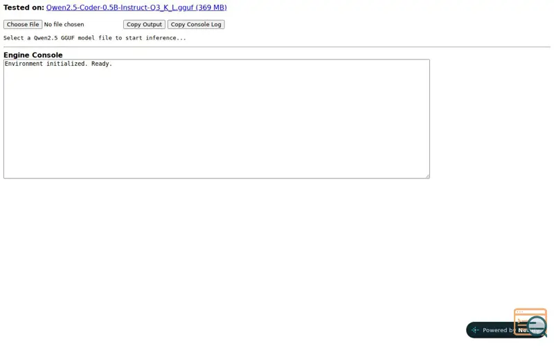 Screenshot of Single-File GGUF Inference