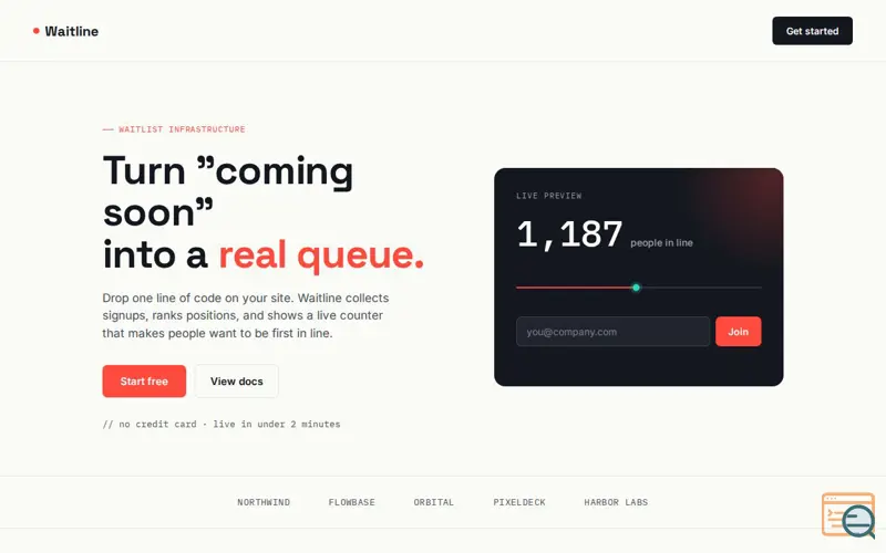 Screenshot of Waitline
