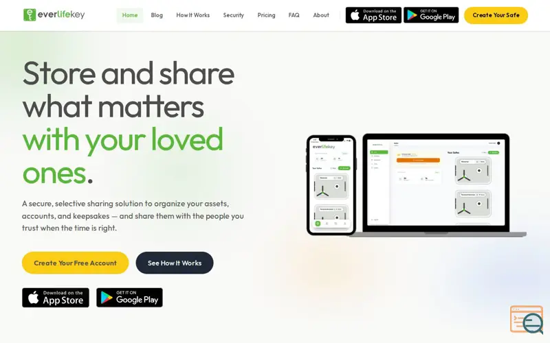 Screenshot of EverLife Key — Secure Selective Sharing