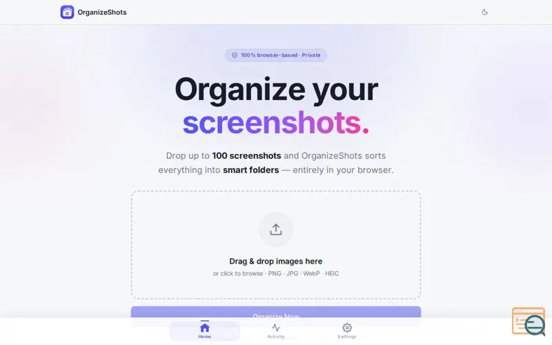 Screenshot of OrganizeShots