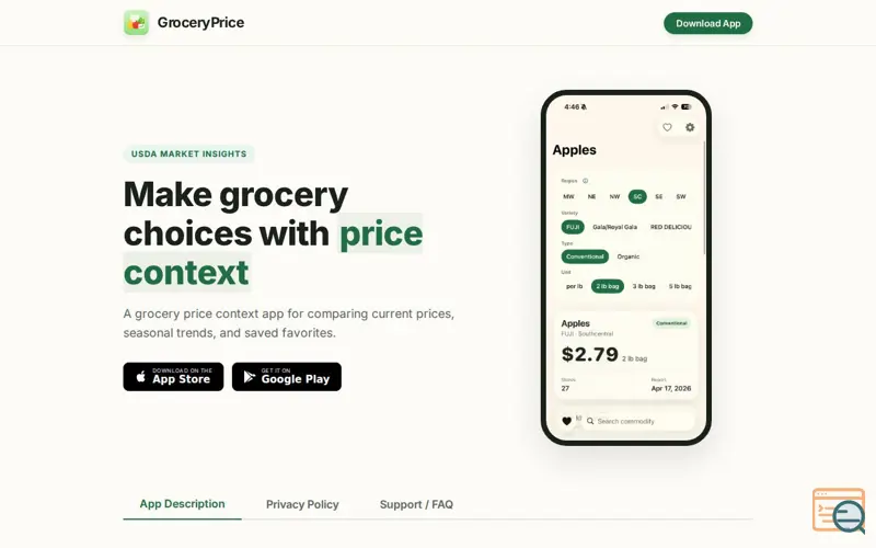 Screenshot of GroceryPrice