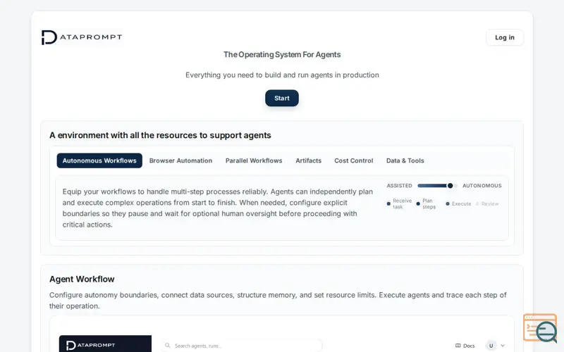 Screenshot of DataPrompt