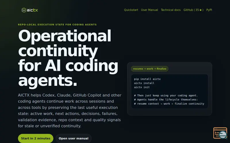 Screenshot of aictx