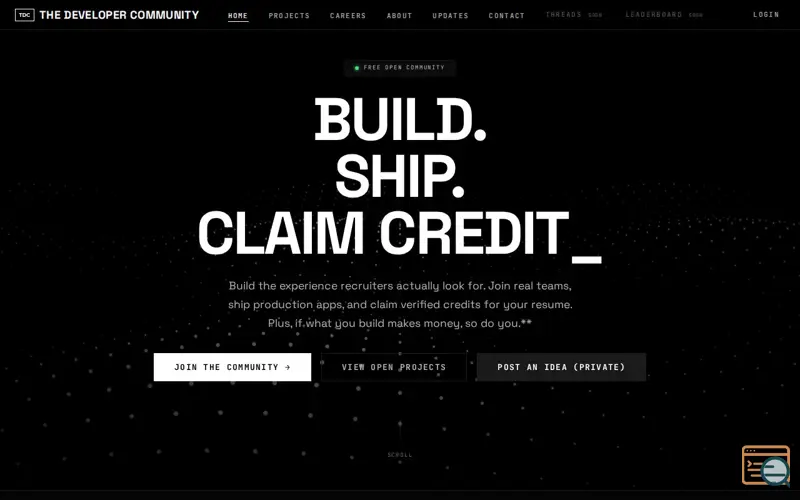 Screenshot of The Developer Community