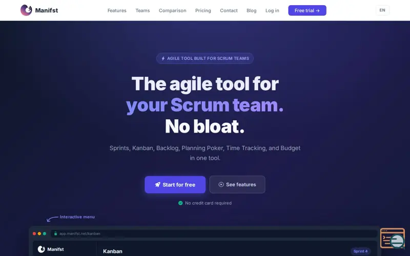 Screenshot of Manifst, a launch using OVHcloud