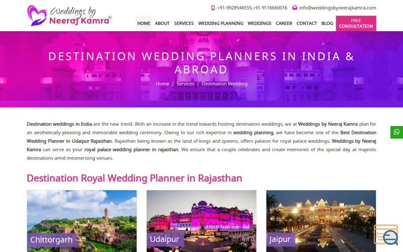 Screenshot of Weddings By Neeraj Kamra
