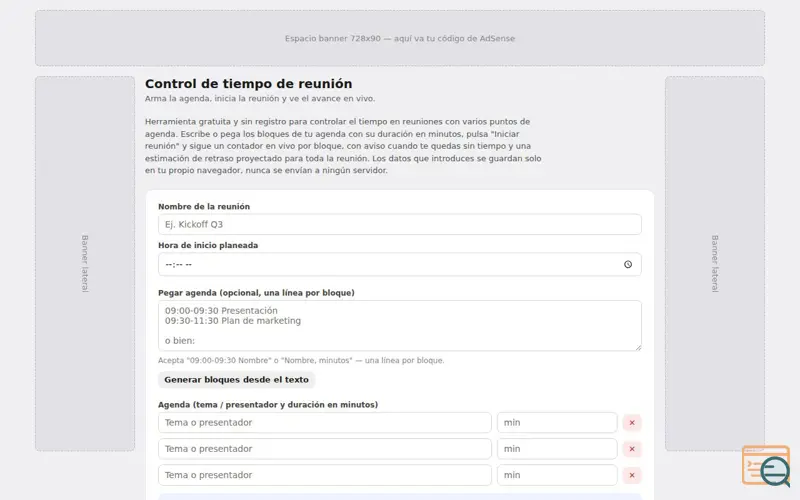 Screenshot of Meeting Timer