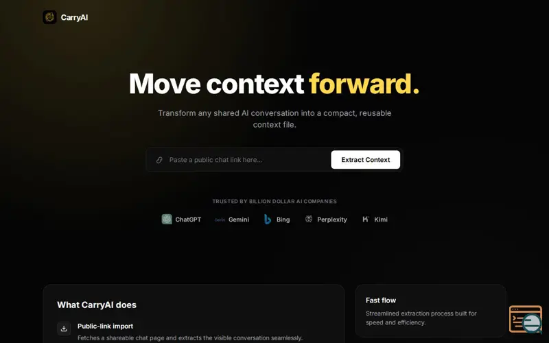 Screenshot of CarryAI
