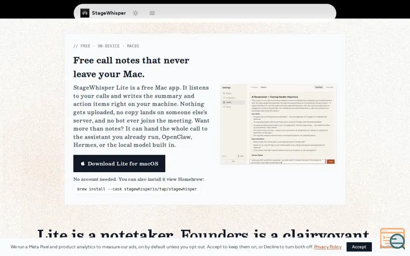 Screenshot of Stagewhisper