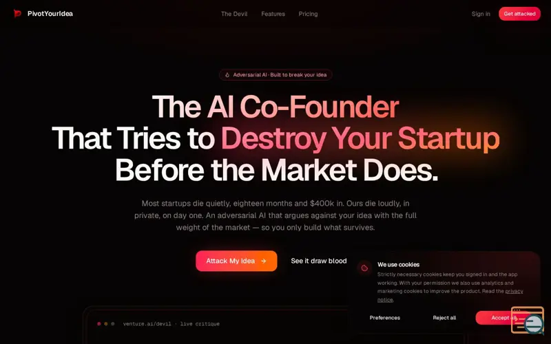 Screenshot of PivotYourIdea