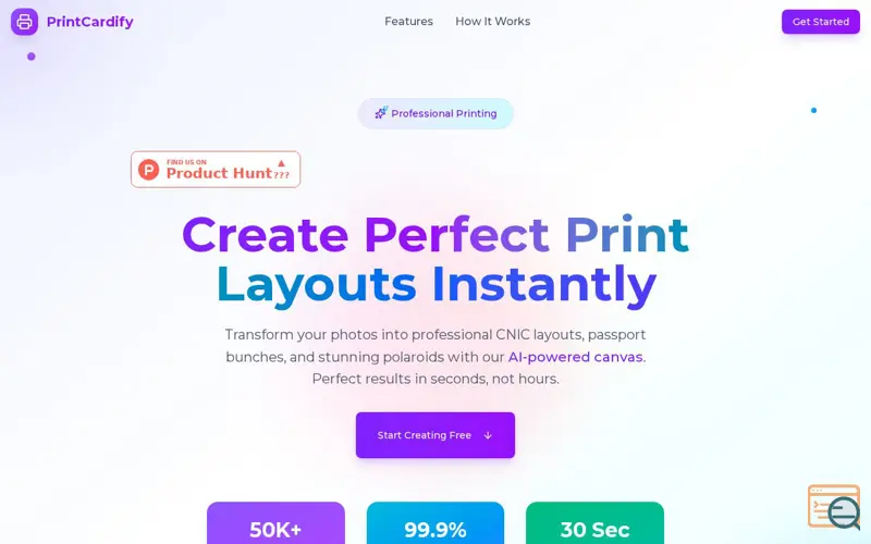 Screenshot of Print Cardify