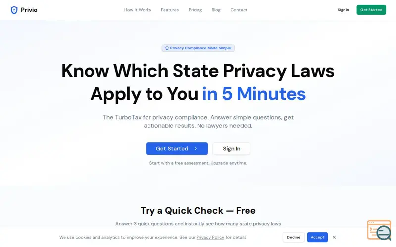 Screenshot of Privio