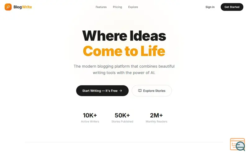 Screenshot of BlogWrite